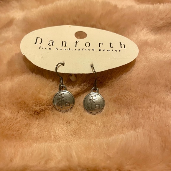 NWOT Danforth Pewter Engraved Earrings - Picture 2 of 8